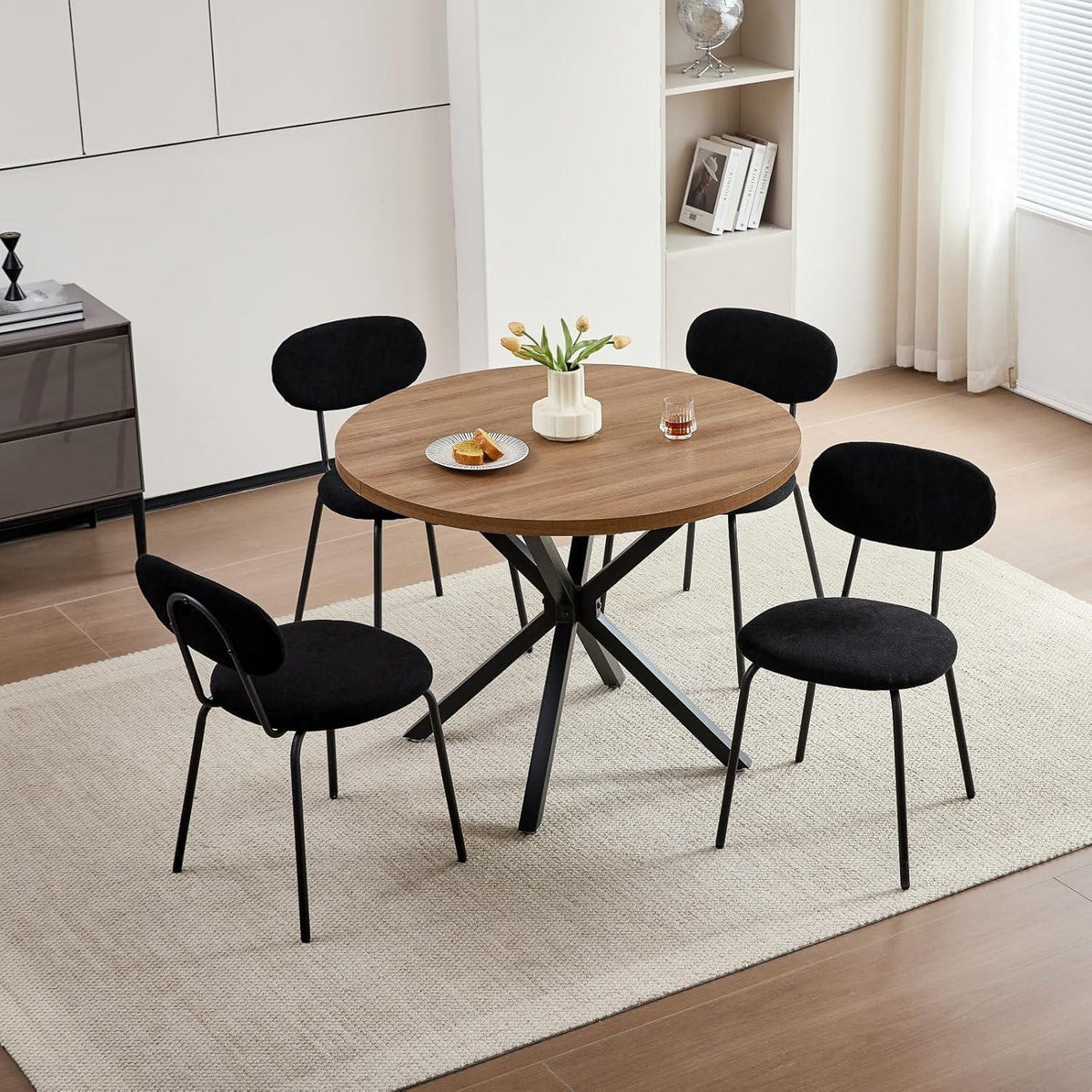 Moderner Esszimmerstuhl 6er Set, Stapelbar & Gepolstert