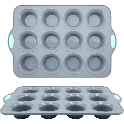 2x Silikon Muffinbackform 12 Tassen – Antihaft & Spülmaschinenfest