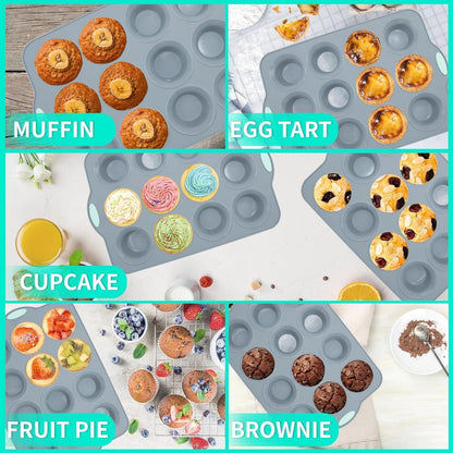 2x Silikon Muffinbackform 12 Tassen – Antihaft & Spülmaschinenfest