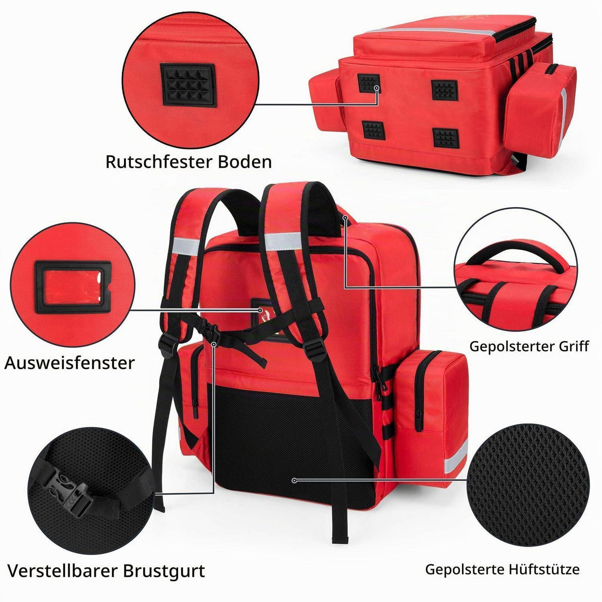Erste-Hilfe-Rucksack Notfalltasche für Rettungsdienste