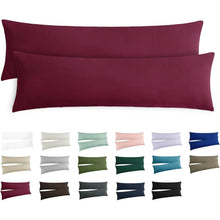 Kissenbezug 40x145 cm 2er Set Burgunderrot Mikrofaser mit Reißverschluss