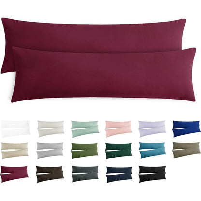 Kissenbezug 40x145 cm 2er Set Burgunderrot Mikrofaser mit Reißverschluss