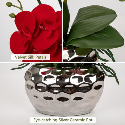Kunstorchidee Phalaenopsis im Topf – Rot & Dekorativ