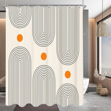 Duschvorhang Set Geometrische Kurve 120x200cm mit Haken