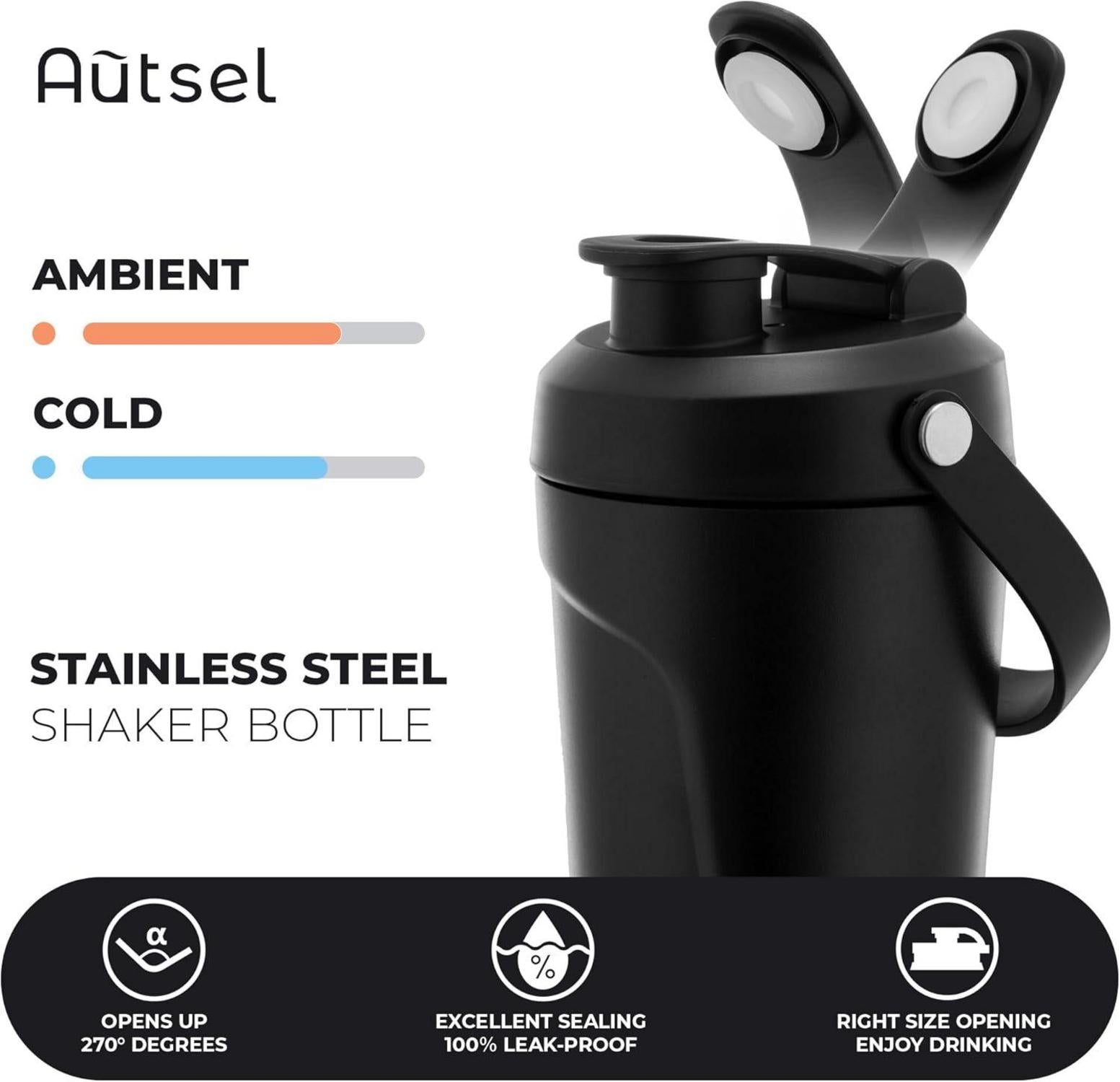 Edelstahl Protein Shaker 750ml mit Kugel BPA frei Vakuum Isolierbecher