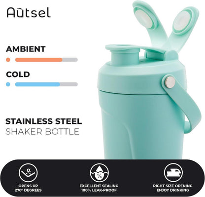 Protein Shaker Edelstahl 750ml mit Kugel BPA frei Fitness Shaker Vacuum Islators Becher