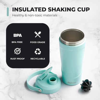Edelstahl Protein Shaker 750ml mit Kugel BPA frei Fitness Becher