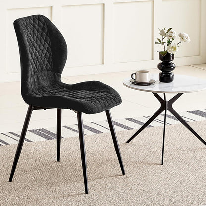 Gepolsterte Esszimmerstühle 2er Set – Modern & Ergonomisch Schwarz