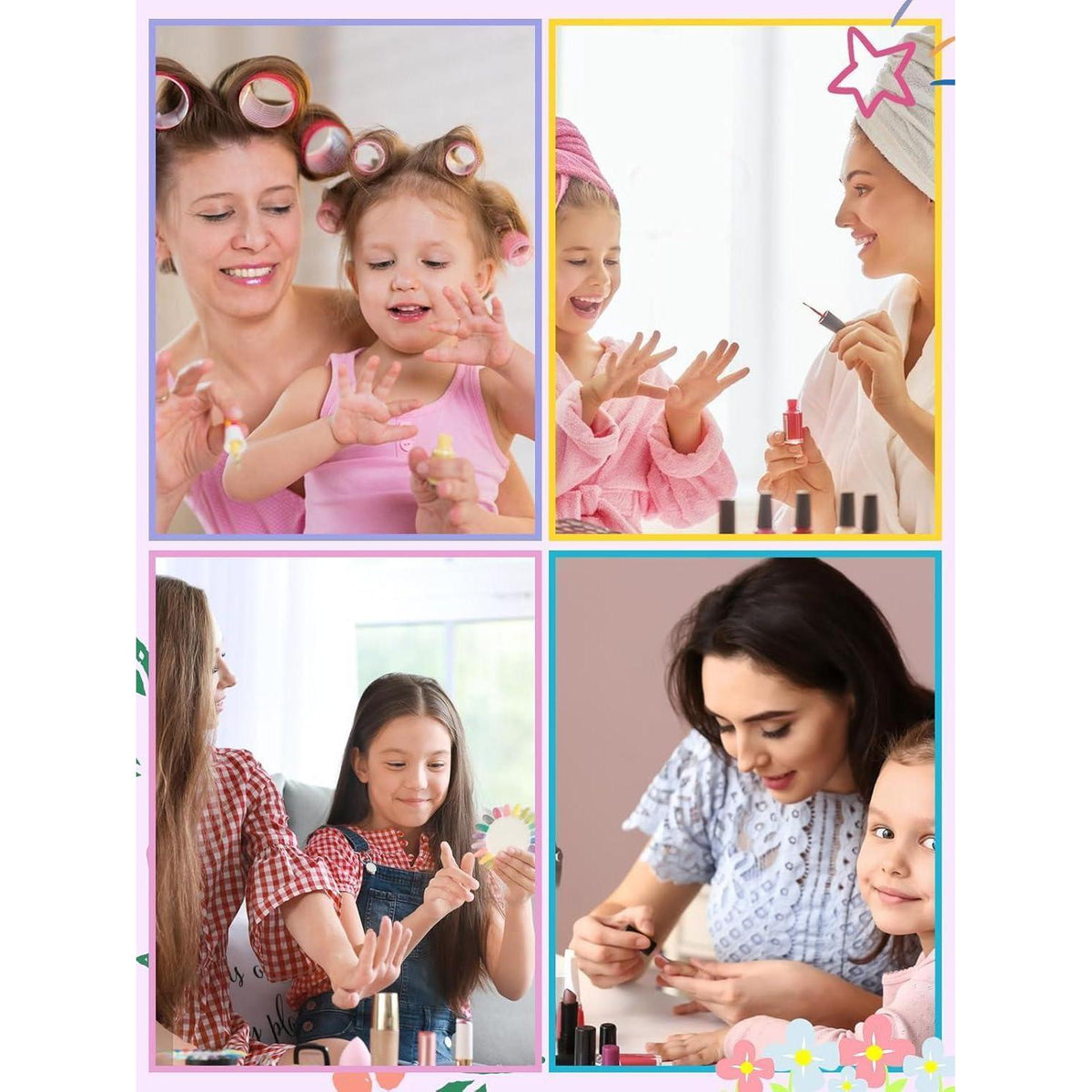 26er Set Kinder Aufklebe Nägel – Niedliche Blumen Design