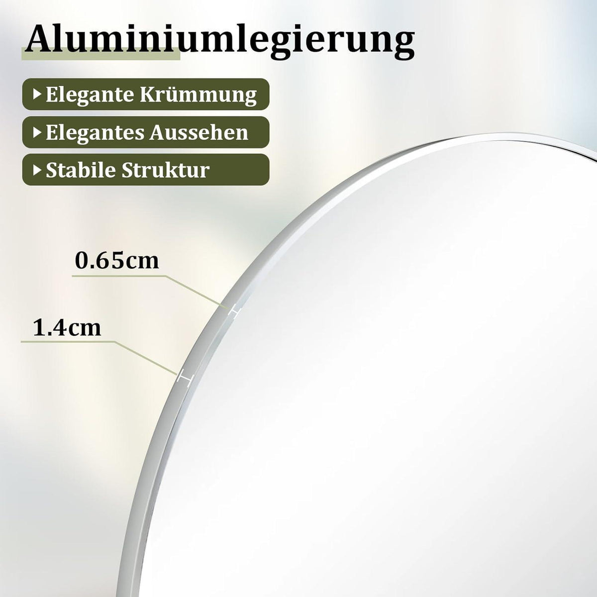Großer Bogen-Ganzkörperspiegel | Stand- & Wandspiegel 180x76cm