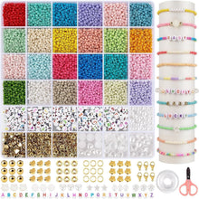 Perlen Set für Armbänder Pastell 3mm mit Buchstabenperlen