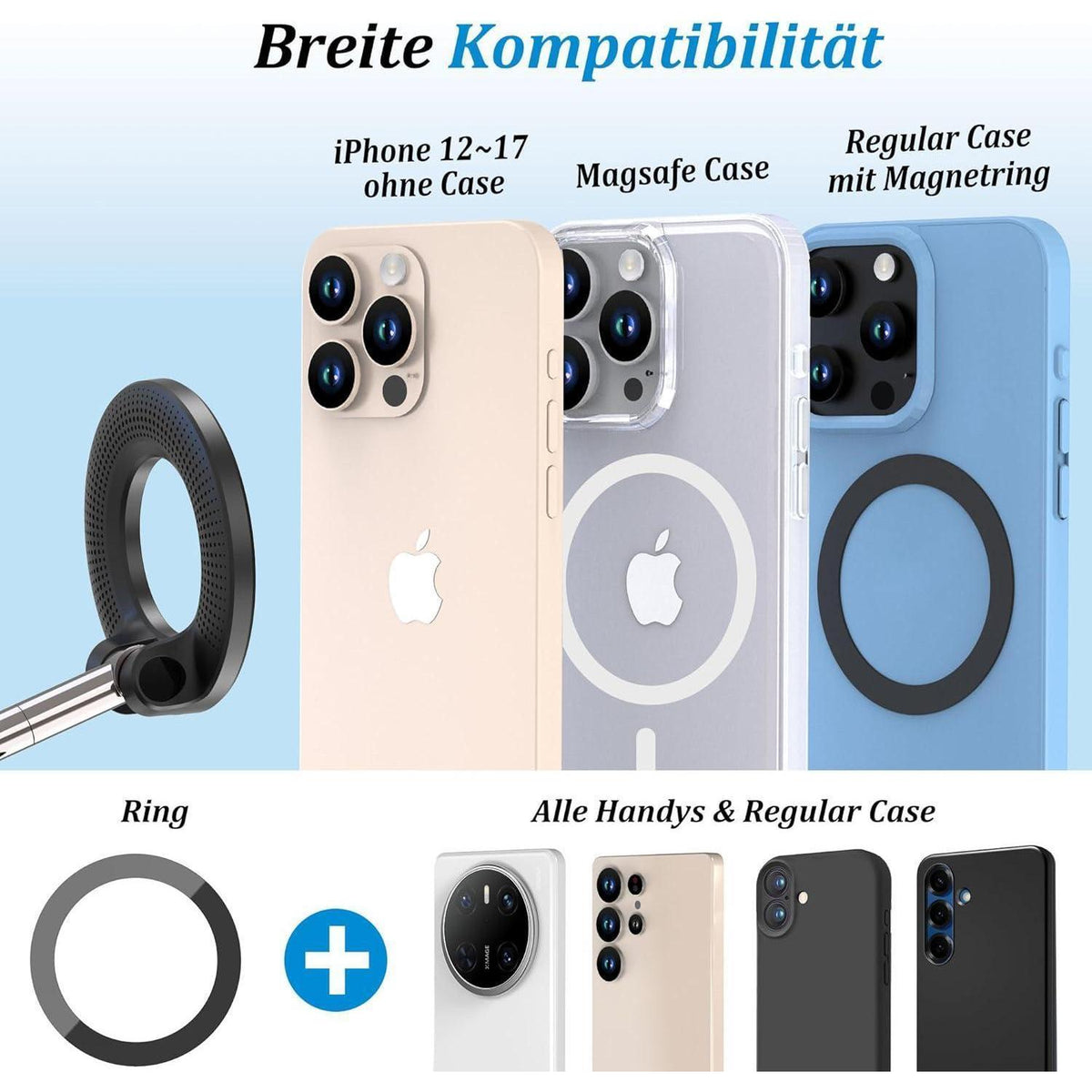 Vakuum Handyhalterung Auto mit Magsafe & 360° Drehung