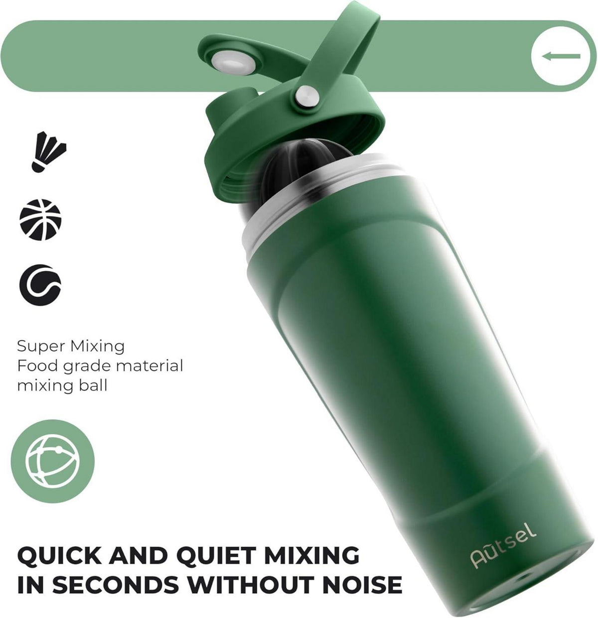 Edelstahl Protein Shaker 750ml mit Kugel BPA frei Vakuum