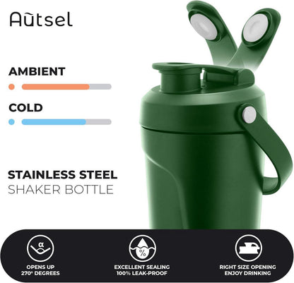Edelstahl Protein Shaker 750ml mit Kugel BPA frei für Fitness und
