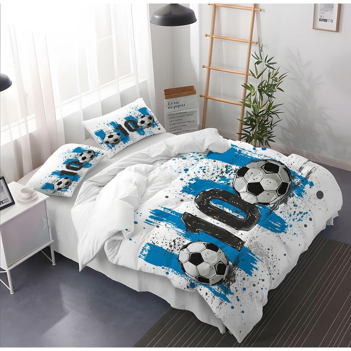 3D Fußball Bettwäsche Set 135x200 cm – Kinderzimmer Schlafzimmer