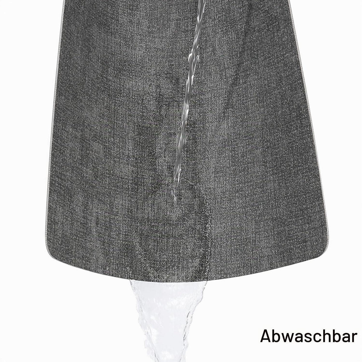 Tischläufer Kunstleder doppelseitig Grau Gelb 40x140 cm