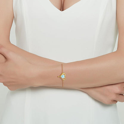 Herz Armband Damen Rosegold 925 Sterling Silber Verstellbar Geschenk