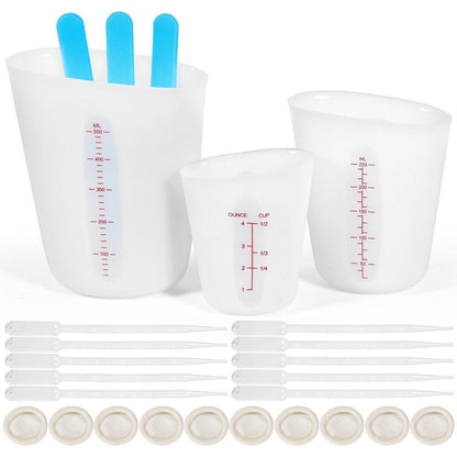 Silikon Messbecher Set 3er Pack für Epoxidharz & DIY