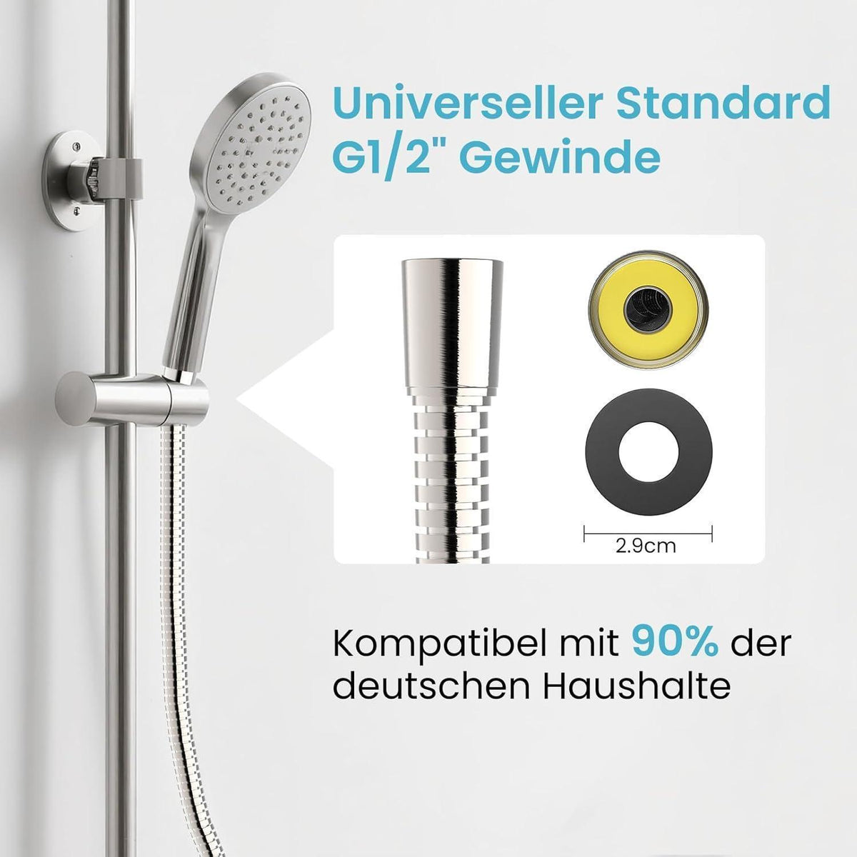 Edelstahl Duschschlauch 1,8m – Flexibel & Verwirrungsfrei