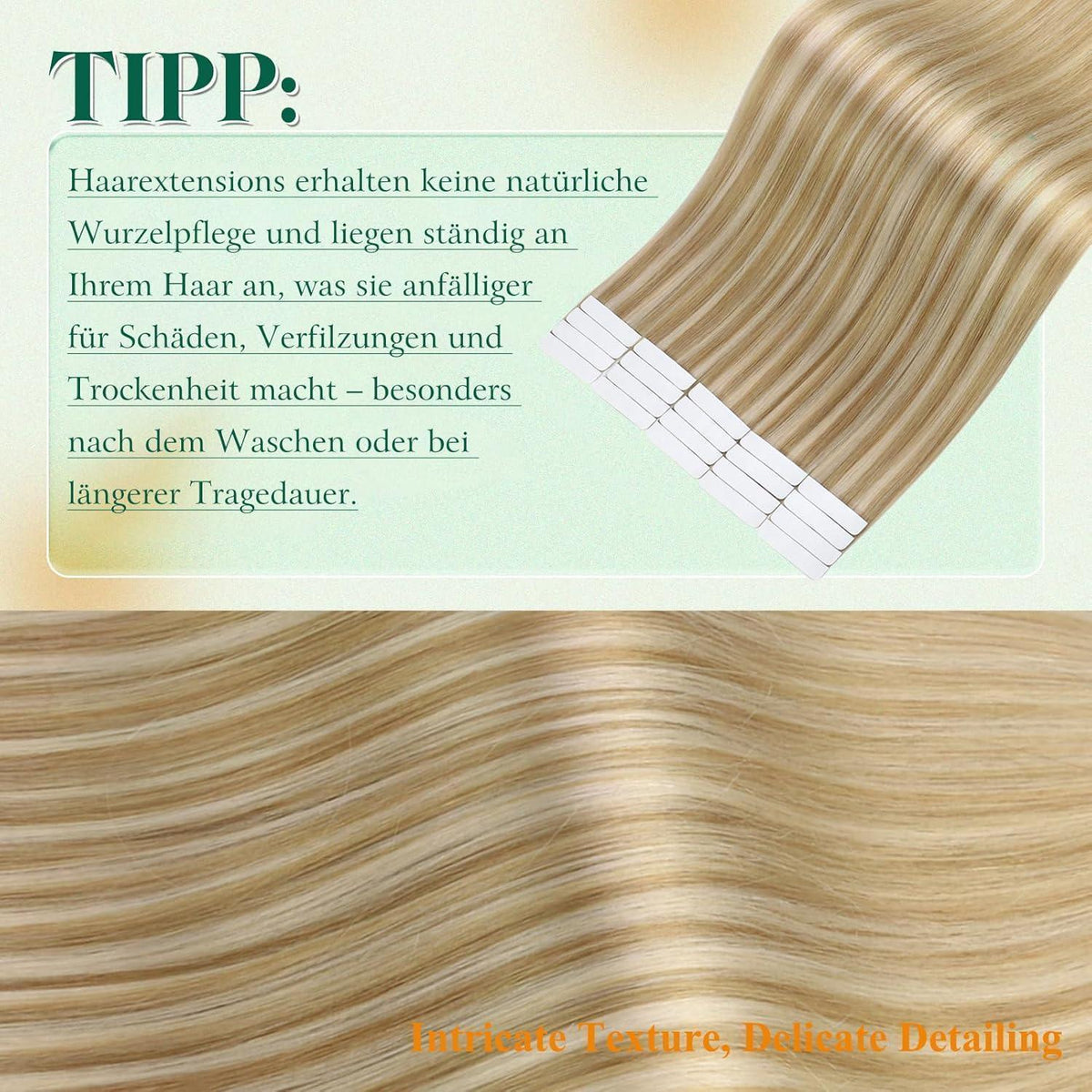 Echthaar Tape Extensions Blond 55cm #27/613