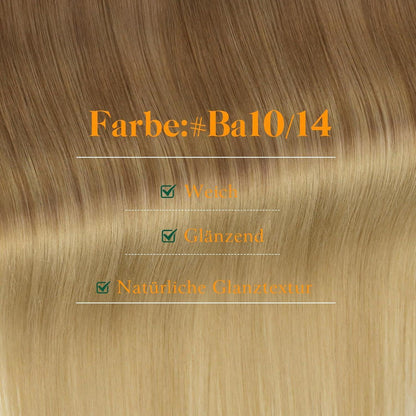 Echthaar Tape Extensions Balayage Braun Goldbraun Ombre