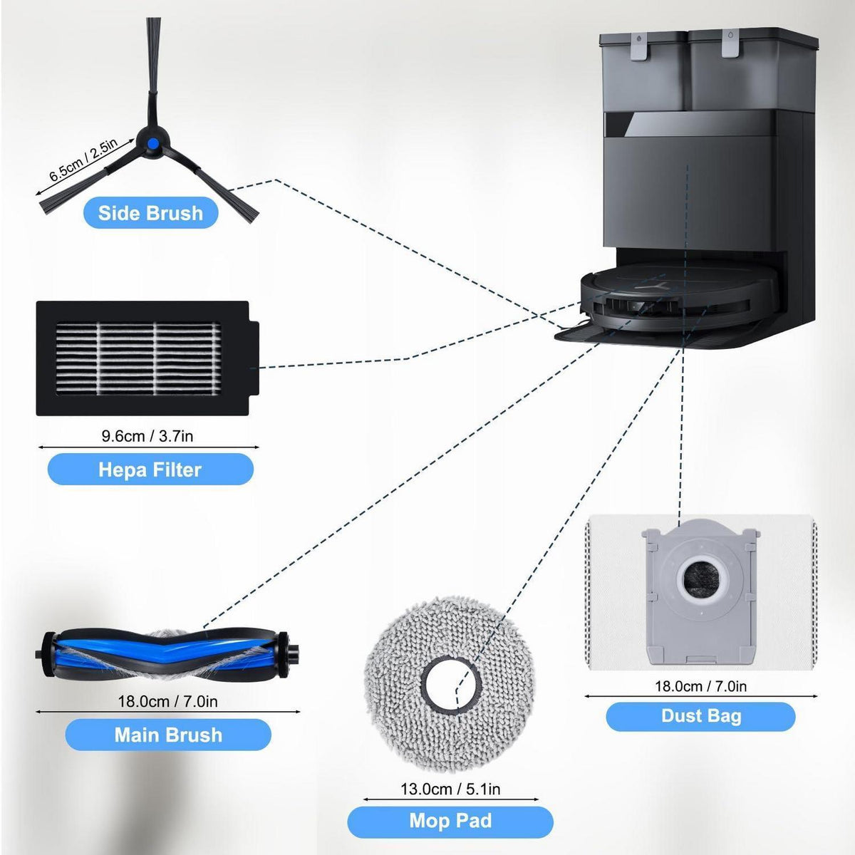 Ersatzteil-Set für Ecovacs Deebot T50 Omni Serie