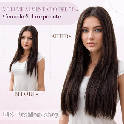 Blond Clip-in Echthaarverlängerung 55cm #60 Platinblond