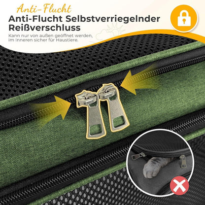 Faltbare Katzentransportbox – Tragbare Hundetransporttasche L Grün