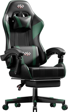 Ergonomischer Gaming Stuhl mit Taschenfederkissen, Fußstütze