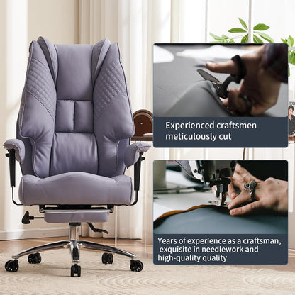 XXL Ergonomischer Bürostuhl mit hoher Rückenlehne, bis 200 kg belastbar (Helllila)