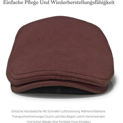 Baumwoll Schiebermütze Herren mit Gummizug – Flatcap Newsboy Cap