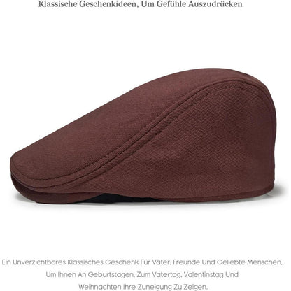 Baumwoll Schiebermütze Herren mit Gummizug – Flatcap Newsboy Cap