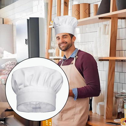 Kochmütze Weiß Baumwolle Unisex für Erwachsene