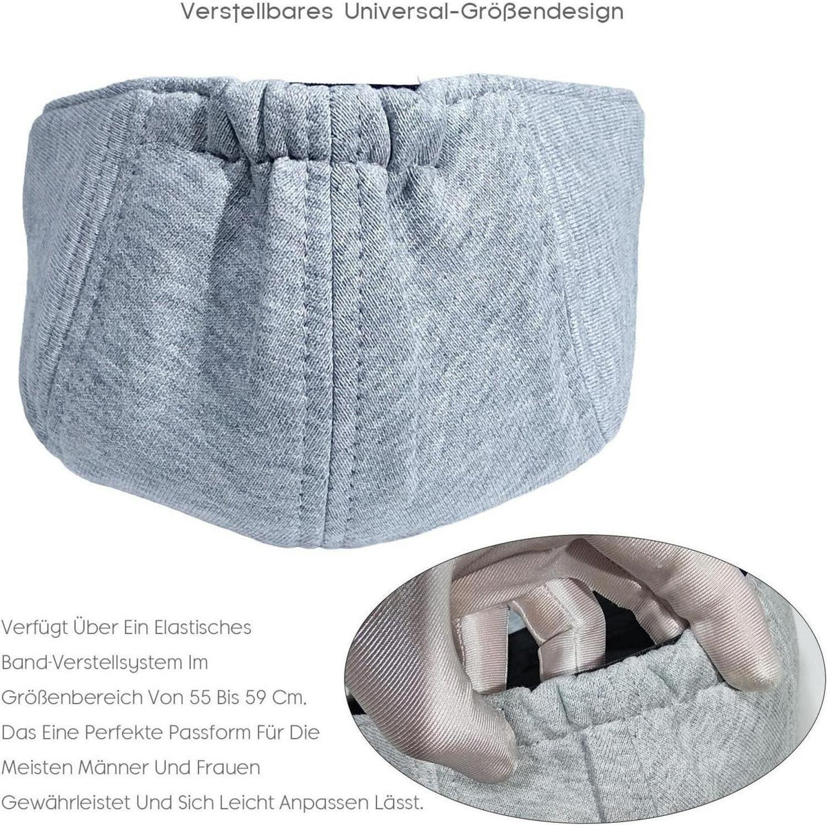Baumwoll Schiebermütze Herren – Flatcap Newsboy Cap Grau