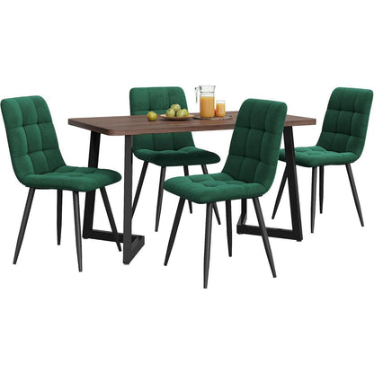 Essgruppe 5-tlg. Modern mit Samtstühlen in Walnuss