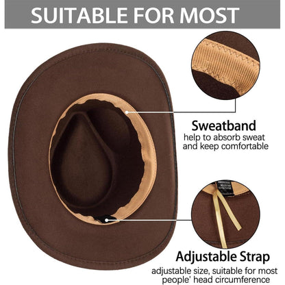 Cowboyhut Fedora Western mit Schnalle – Unisex Hut für Damen & Herren