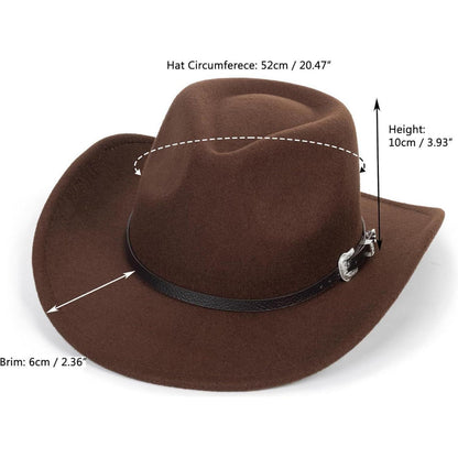 Cowboyhut Fedora Western mit Schnalle – Unisex Hut für Damen & Herren