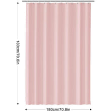 180x180 cm Duschvorhang wasserdicht mit 12 Haken Rosa