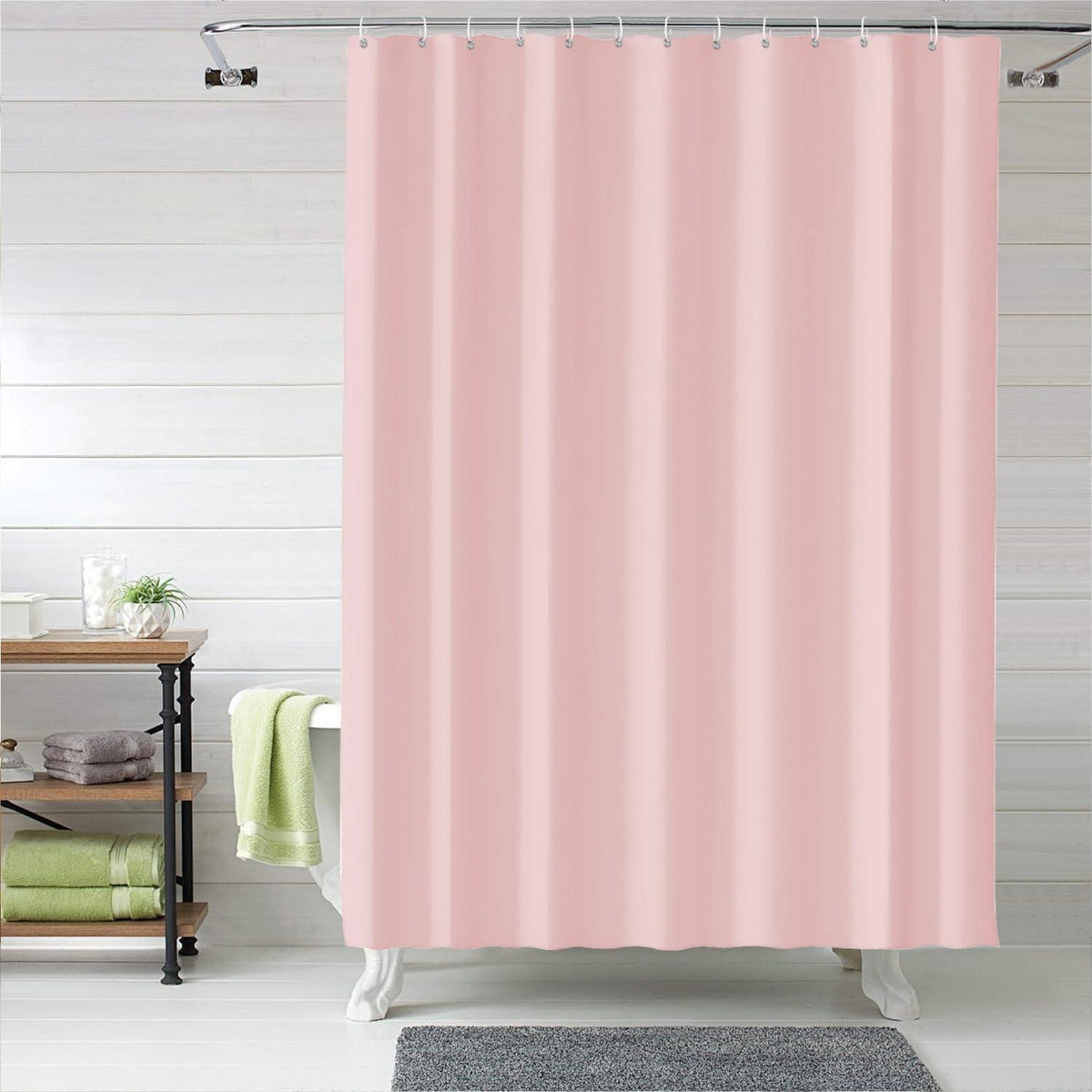 180x180 cm Duschvorhang wasserdicht mit 12 Haken Rosa