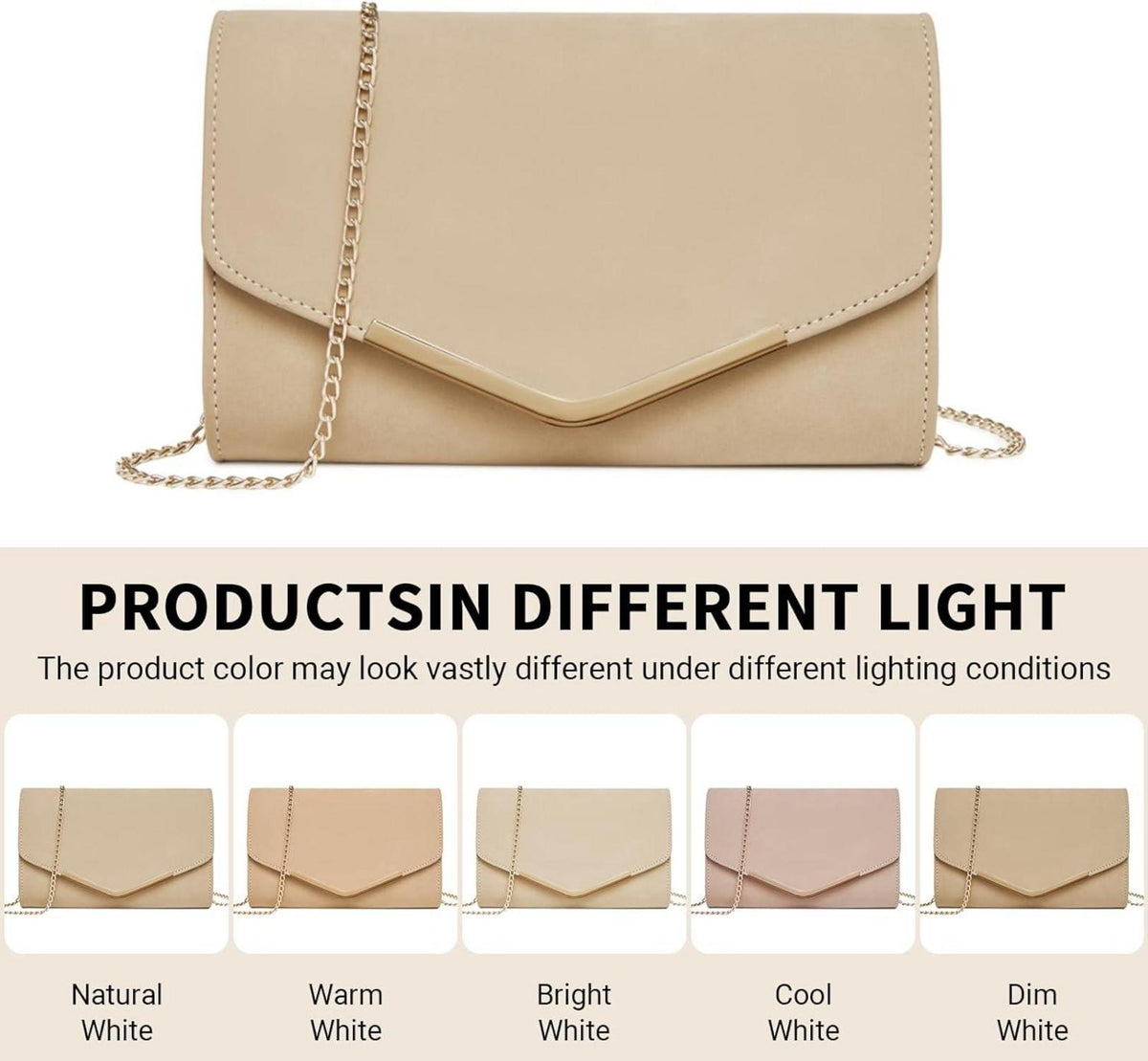 Damen Miss Lulu Umschlag Clutch Handtasche mit Kette für