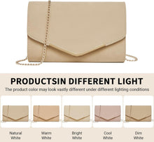 Damen Miss Lulu Umschlag Clutch Handtasche mit Kette für