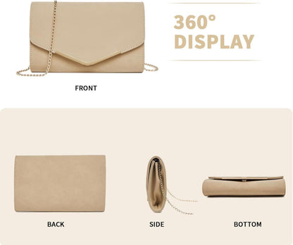 Miss Lulu Damen Umschlag Clutch Abendtasche Elegant mit Kette - Hochzeit Party Prom