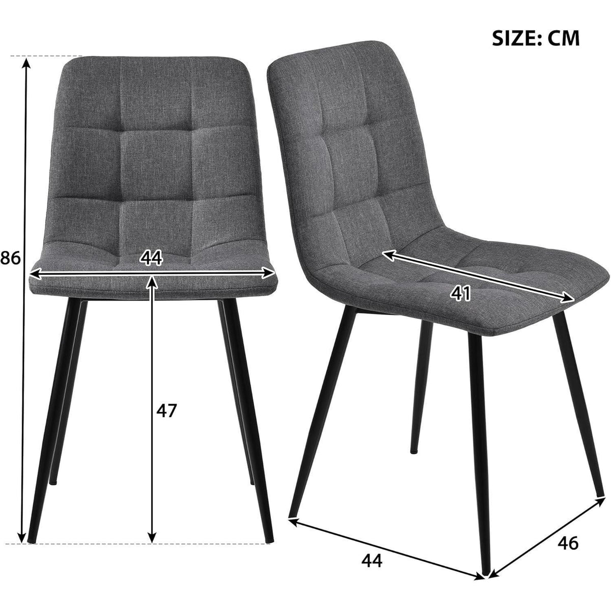 Esstisch Set 117cm mit 4 modernen Esszimmerstühlen