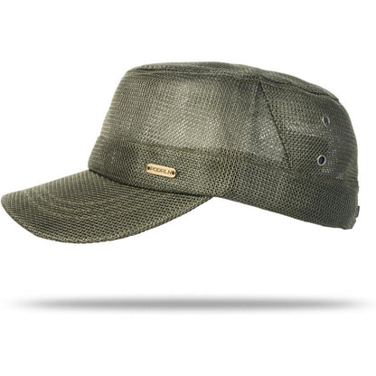 Herren Military Cap Sommer Mesh Atmungsaktiv, Army Cap Sonnenschutzgrün