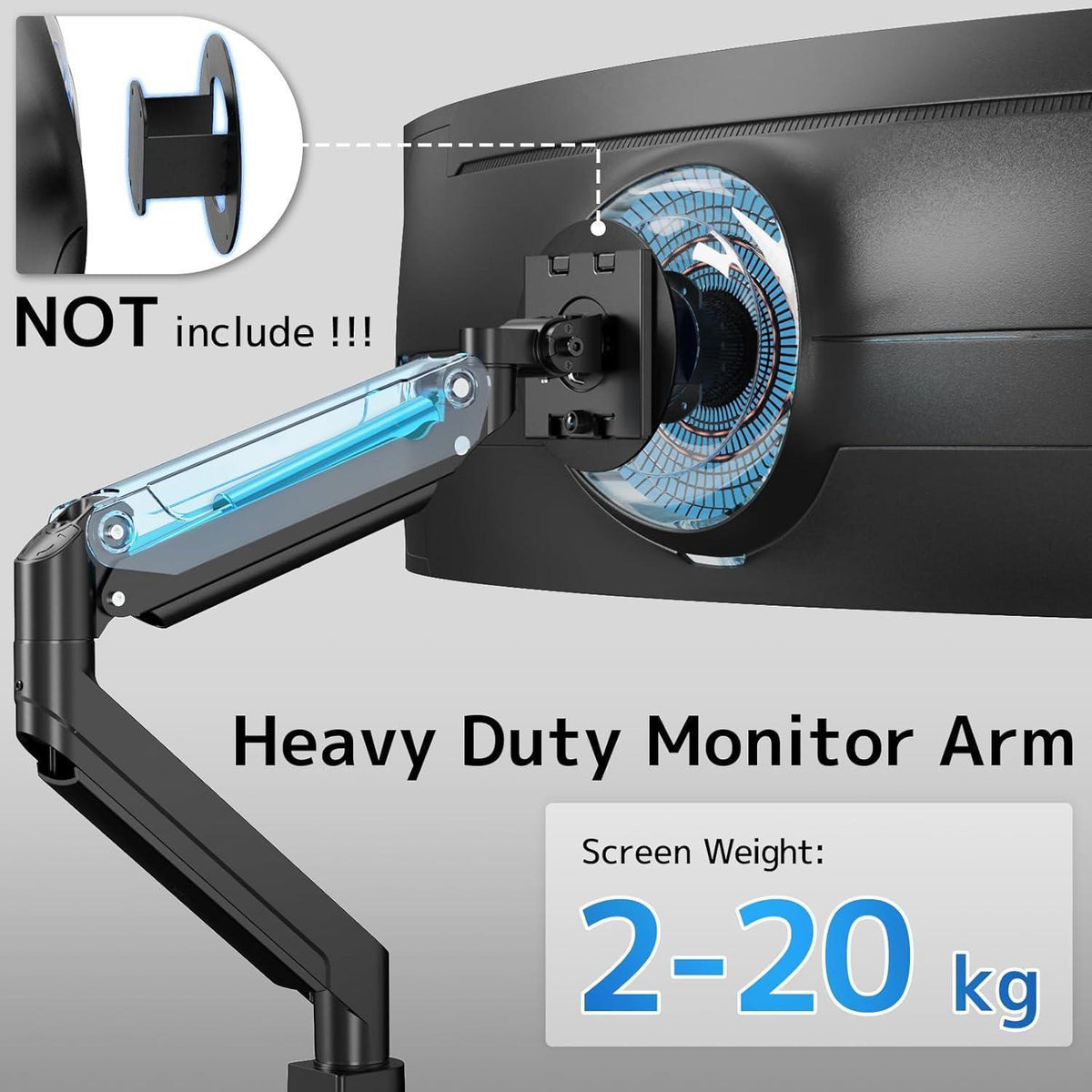 Gasfeder Monitorarm für 17-49 Zoll Bildschirme