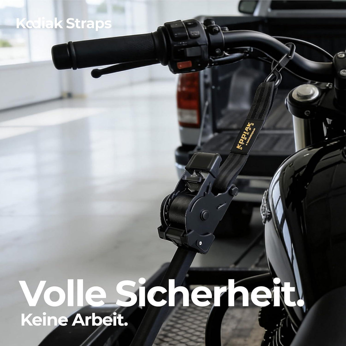 Spanngurte Automatik 3m mit S-Haken – 4er Set Schwarz