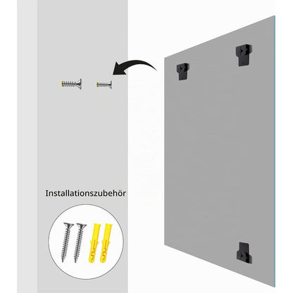 Rahmenloser Wandspiegel 90x60 cm – Badezimmer Spiegel mit Explosionsschutz