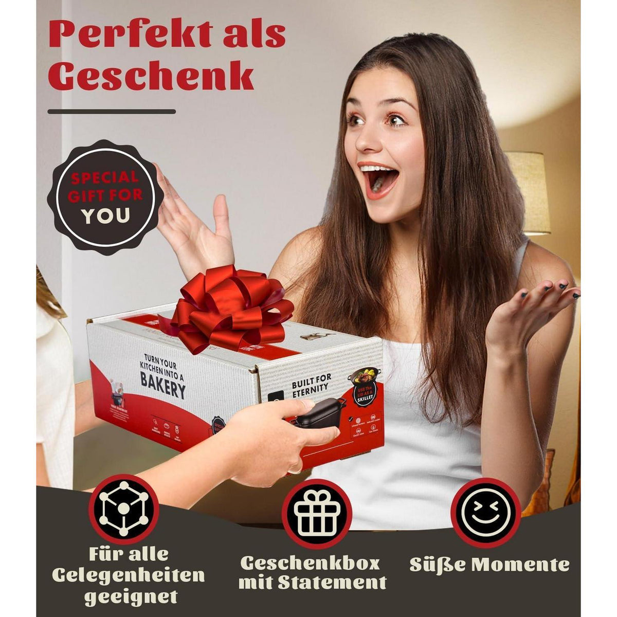 Gusseisen Brotbacktopf Set mit Gärkorb & Dutch Oven