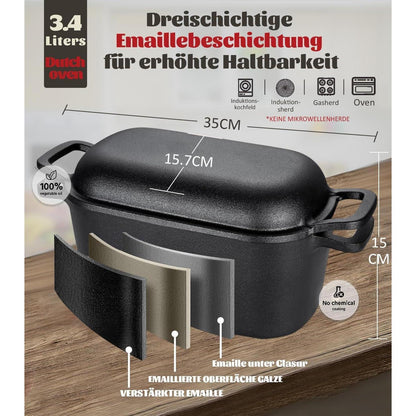 Gusseisen Brotbacktopf Set mit Gärkorb & Dutch Oven