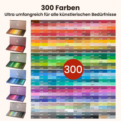 300-Farben Ölfarbstifte Set für Künstler & Ausmalbilder